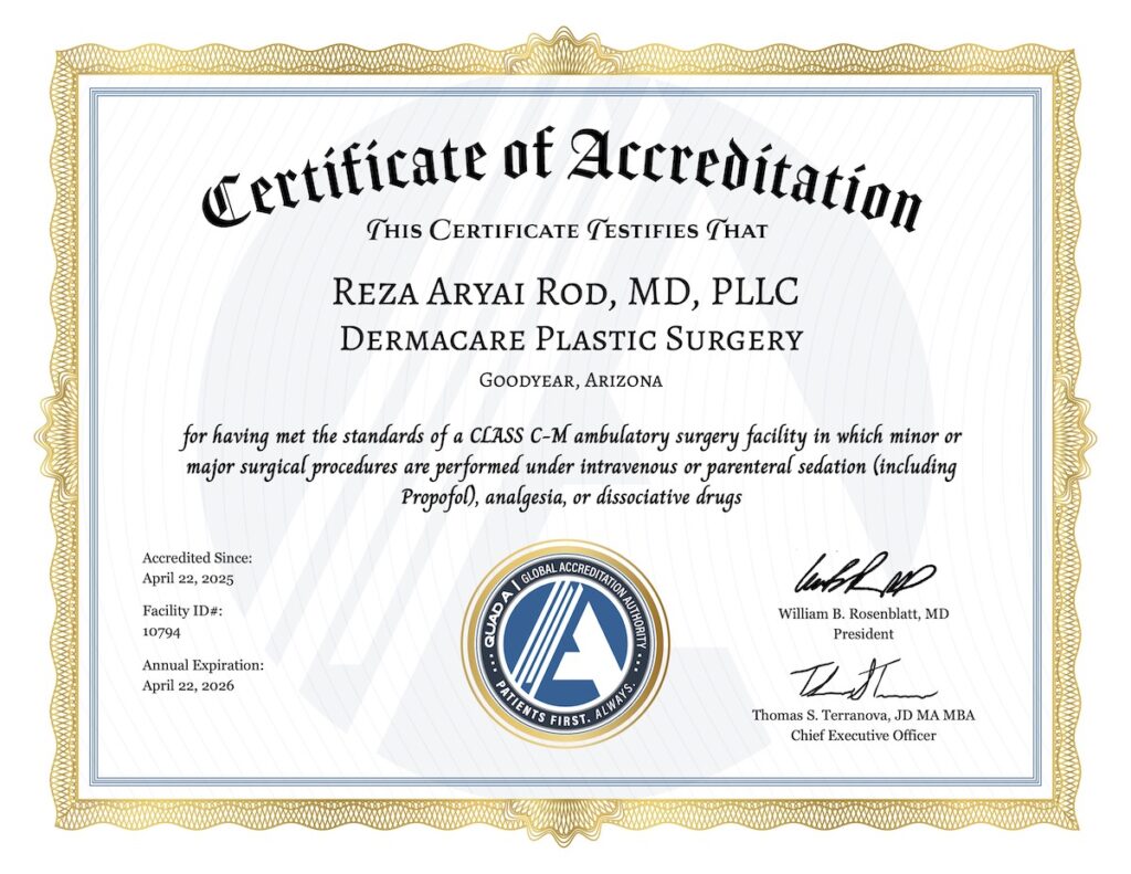 Dermacare QuadA Accreditation Certificate