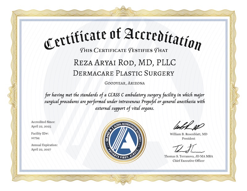 Dermacare accreditation certificate